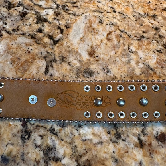 Nocona Leather Belt Rhinestones Mustang Horses Buckle Bling Black Silver 24 - Picture 5 of 8